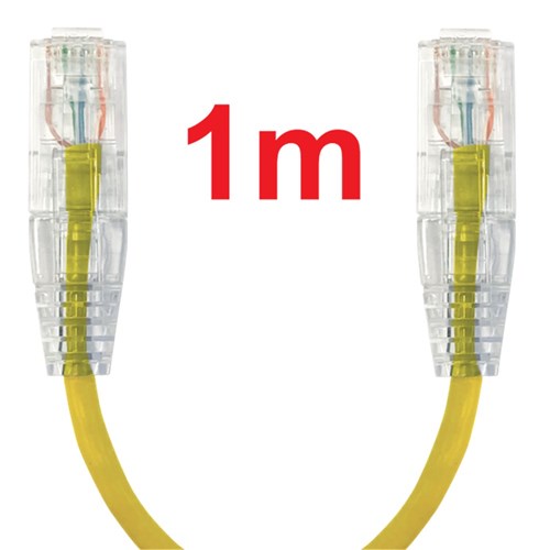 Neptune Cat6 Ultra-Thin Patch Lead, 1m, Yellow