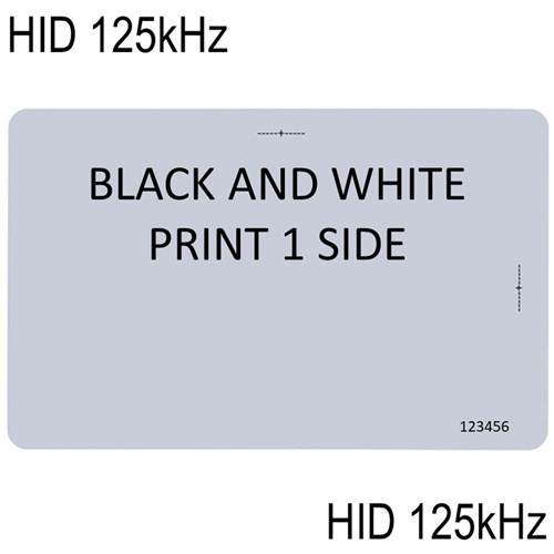 NEPTUNE HID 125kH ISO CARD B & W PRINT 1 SIDE WITH SLOT PUNCH GUIDES