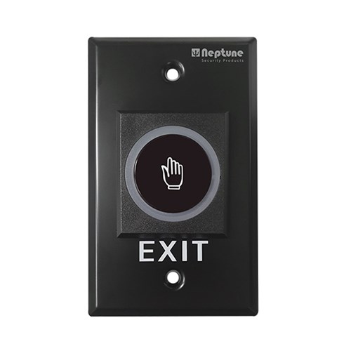 Neptune Touchless Exit,ANSI,NO/NC/C,LED,0.7mm SS,12-24V,BLACK