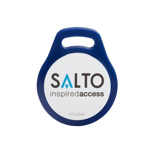 SALTO DESFire 4K FOB, BLUE FRAME WHITE CENTRE PKT = 10