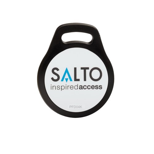 SALTO DESFire 4K FOB, BLACK FRAME WHITE CENTRE PKT = 10