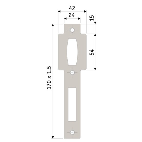 PROTECTOR 412 Series Euro Cylinder Roller Bolt Mortice Sash Strike Plate Satin Brass - 720-SP-SBF