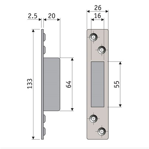 PROTECTOR 701 Series Accessory Pack Face & Strike Plate with screws Polished Stainless - 731-791-ACCP-PSS