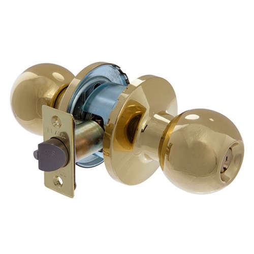 BRAVA Metro RA Series Tiebolt Entrance Knob Set Adjustable Backset Polished Brass - RA3100PB