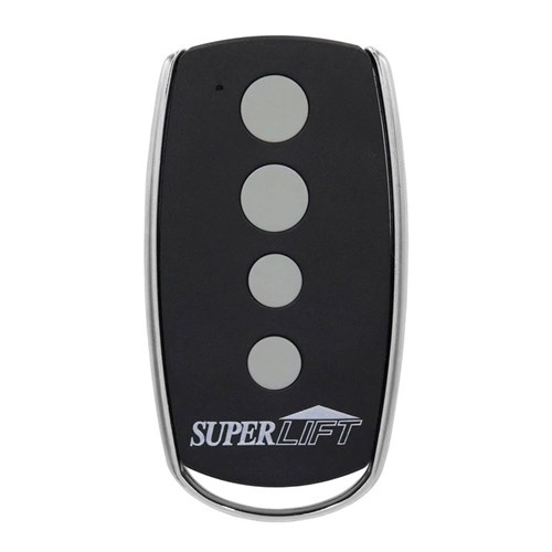 Superlift Garage Door Remote with 4 Buttons in Black and Chrome - SDO-5