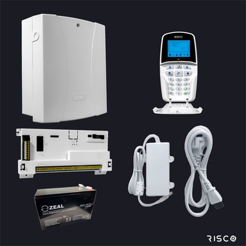 RISCO LightSYS+ Alarm Upgrade Kit with Enclosure, LCD Keypad Power Supply and Backup Battery