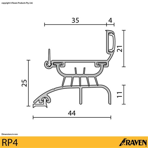 RAVEN DOOR SEAL RP4x2000MM CA