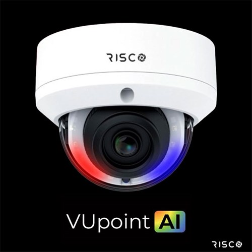 RISCO VUpoint AI 5MP PoE Active Deterrence Dome Camera with 2.8mm Fixed Lens, IP67 - RVCM32A330RA