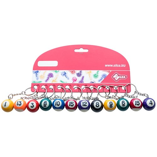 SILCA KEY RING NOVELTY POOL BALL PK12