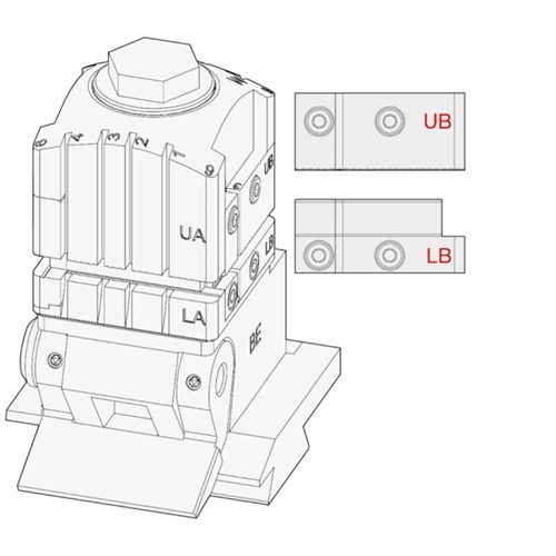 Silca Unocode F-Series V3 Modular Clamp insert for B-Side, Thick Keys < 2,7, UB & LB Set - D9A3386ZR