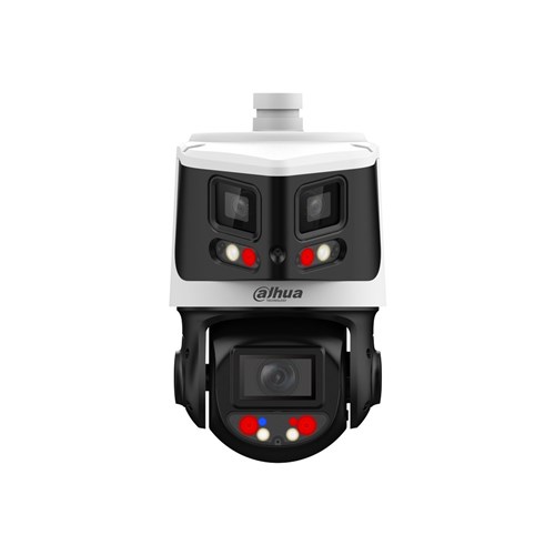 Dahua X-Spans Series Twin TiOC 4MP PTZ and 2x4MP Duo Panoramic Network Camera, 10x Optical Zoom with Starlight Technology, IP66 - DH-SDT3E410-8P-MB-A-PV1