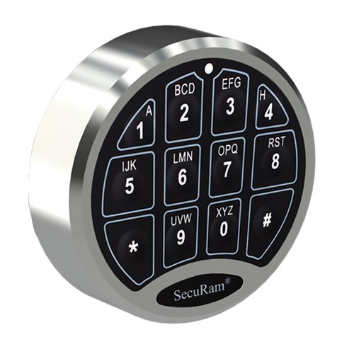 SECURAM SAFELOGIC BASIC D-DRIVE CHROME w/SPINDLE KEYPAD