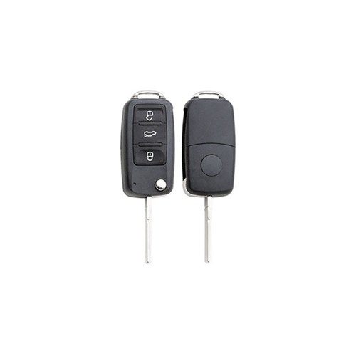Silca Automotive Key and Remote Complete Replacement Flip Shell for VW and Audi 3 Button HU66 Profile HU66BRS8