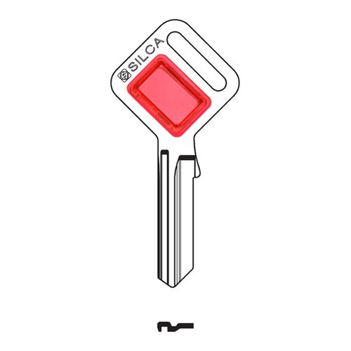 Silca Taggy LW4 Key Blank with Customisable Plastic Head Red Insert