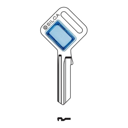 Silca Taggy LW4 Key Blank with Customisable Plastic Head Blue Insert