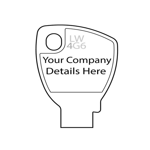 Silca Coined LW4 Key Blank with Teardrop Head for 5 Pin Lockwood Cylinders