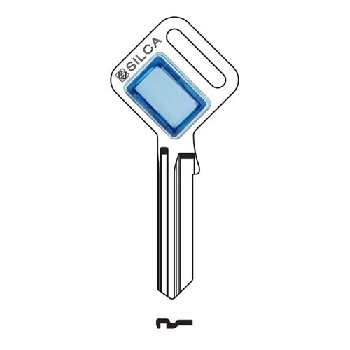 Silca Taggy LW5 Key Blank with Customisable Plastic Head Blue Insert