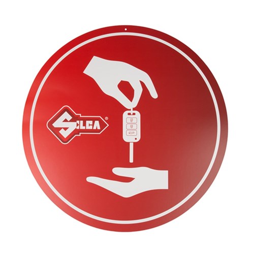 SILCA KEY ROUND SIGN DISC  (RED)