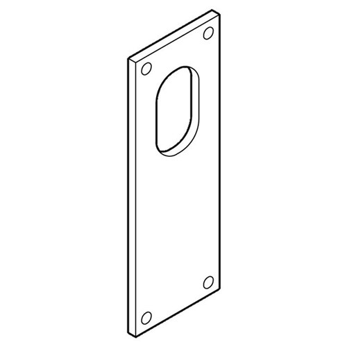 BDS Escutcheon for Oval 570 Cylinder with Pop Rivet Fixing 35x100x1.5mm SSS - SP570Hs