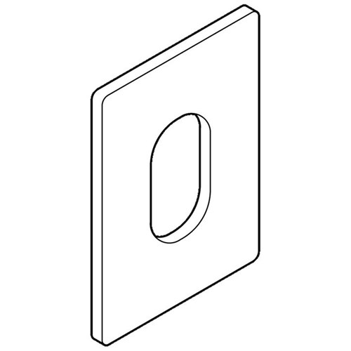BDS Large Escutcheon for Oval 570 Cylinder with Adhesive Fixing 47.5x66x1.5mm in SSS - SP590L