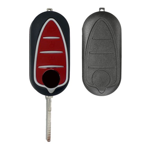 Silca Automotive Key and Remote Complete Replacement Flip Shell for Alfa Romeo 3 Button SIP22 Profile SIP22BRS8