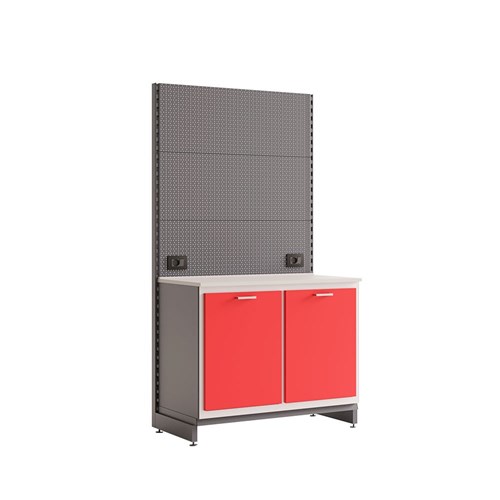 Silca Point Shop Display Unit Double Cabinet with Backing Board with 2 Doors and Shelves 103cm - ASP3006