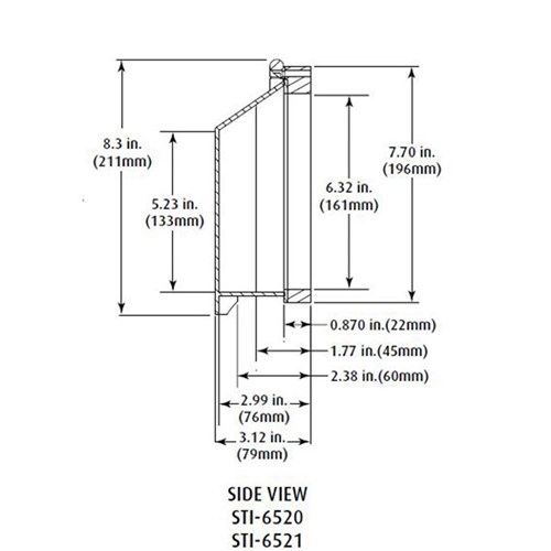 STI POLYCARBONATE COVER   161x85x76MM with OPEN BASE (Clear)