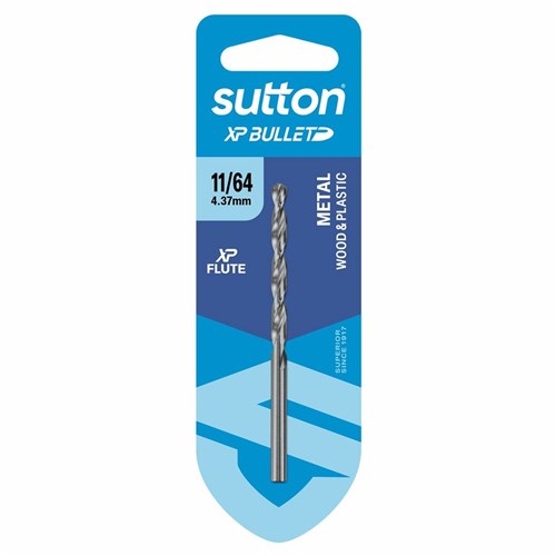 Sutton XP Bullet Jobber Drill D220 11/64In HSS Carded - D220H0437