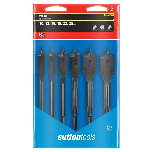Sutton SupaBore Spade Bit, 6 Piece Set - D501SS6W