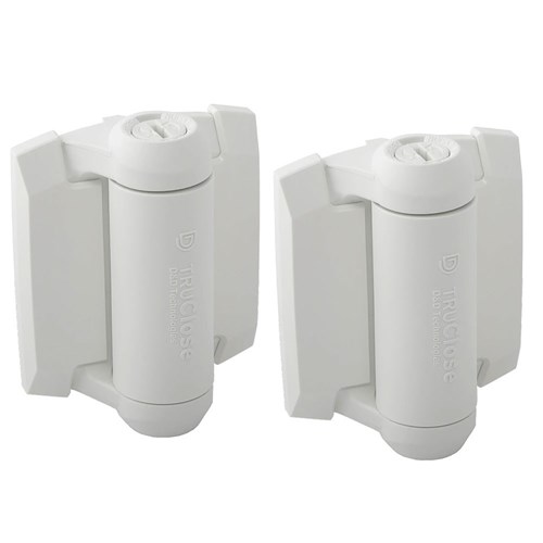 D&D TruClose Gate Hinge Closer for Metal Gate upto 30kg White Pair - TCA1S3WT
