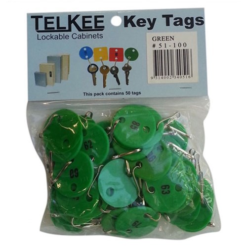 TELKEE KEY TAGS #51-100 GREEN ROUND