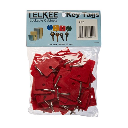 TELKEE BLANK KEY TAGS RED SQUARE Pkt 50