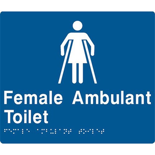 TTSM SIGN FEMALE AMBULANT   TOILET WHT/BLU