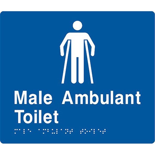 TTSM SIGN MALE AMBULANT TOILET  WHT/BLU