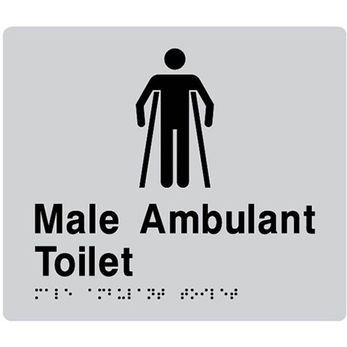 TTSM SIGN MALE AMBULANT TOILET  BLK/SIL