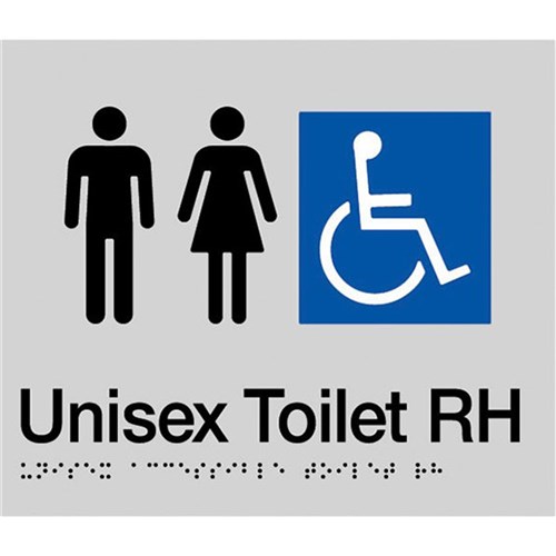 TTSM SIGN UNISEX DISABLED   TOILET RH TRANSFER BLK/SIL