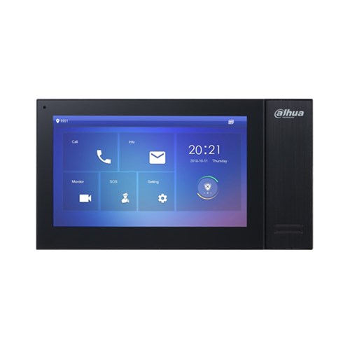 DAHUA IP 7inch TFT Touch Screen Indoor Monitor, Black, PoE