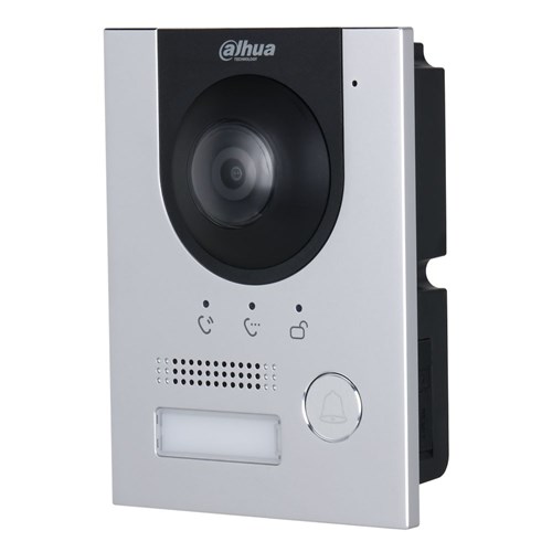 Dahua IP or 2-Wire Video 1 Button Silver Residential Intercom Door Station with 2MP Camera, IP65 and IK07 - DHI-VTO2202F-P-S3