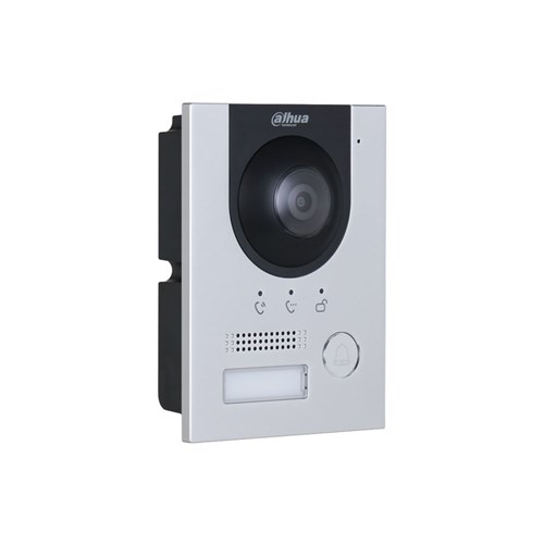Dahua IP or 2-Wire Video 1 Button Silver Residential Intercom Door Station with 2MP Camera, IP65 and IK07 - DHI-VTO2202F-P-S3