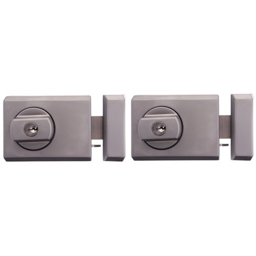 Whitco W75 Double Cylinder Deadlatch with Safety Release and Timber Frame Strike in Satin Chrome Packet of 2 - W754205