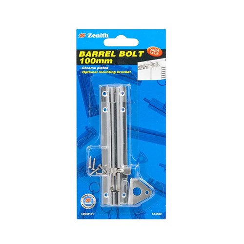 ZENITH BARREL BOLT 100MM CP HBB0101