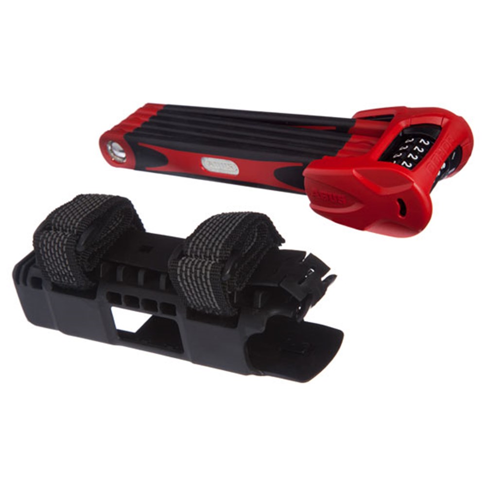 ABUS BIKE LOCK FOLDING 6100/90 RED BORDO COMBO 90CM Folding Link