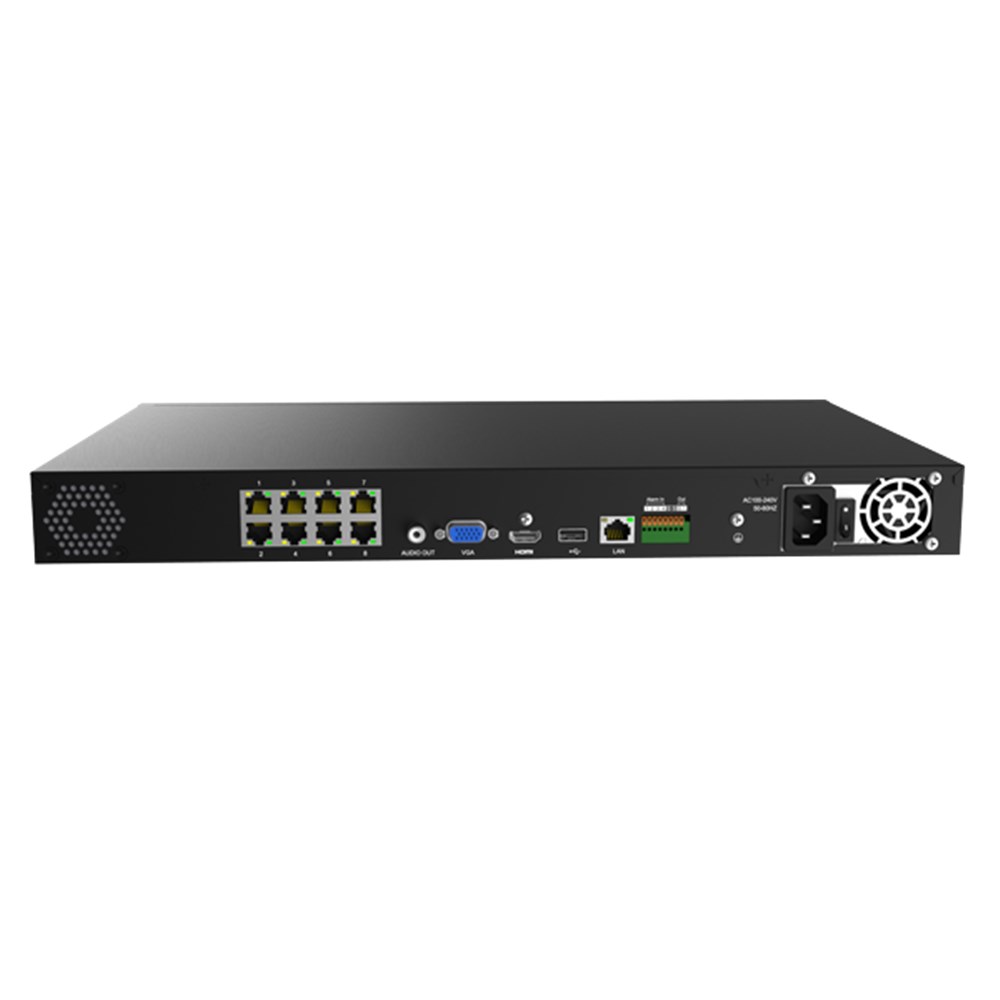 Milesight 8 Ch 5000 series NVR, VCA, 2HDD, 4K, 80mbps, 8PoE, (No HDD's