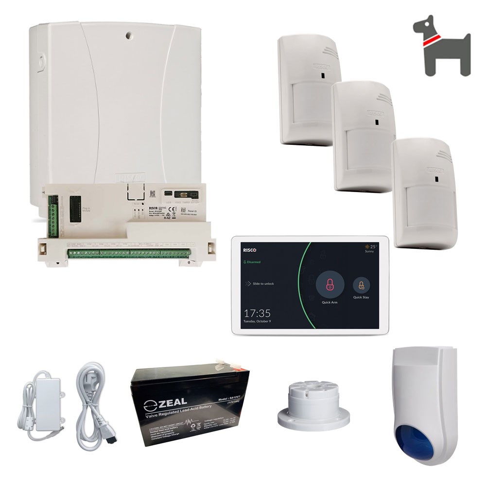 RISCO LightSYS+ Alarm Kit with RisControl Touchscreen Keypad, 3x