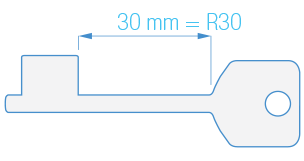 ROSS key blank measurement diagram